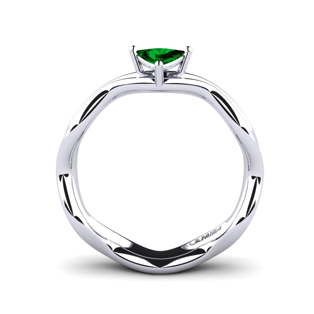 Trillion Green Zirconia Engagement Ring Gungtes - Trillion