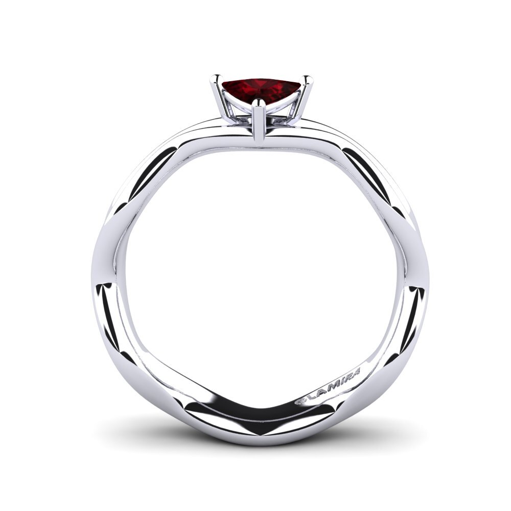Trillion Garnet Engagement Ring Gungtes - Trillion