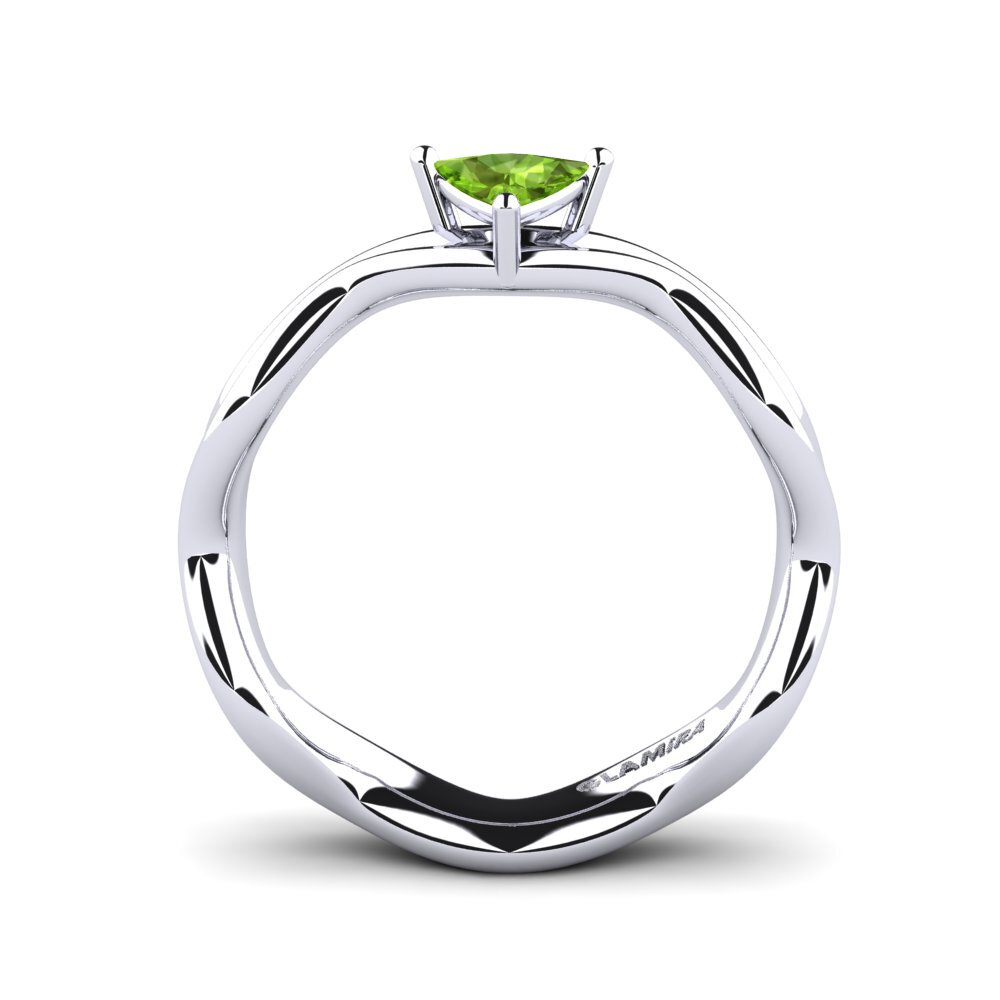 Trillion Peridot Engagement Ring Gungtes - Trillion
