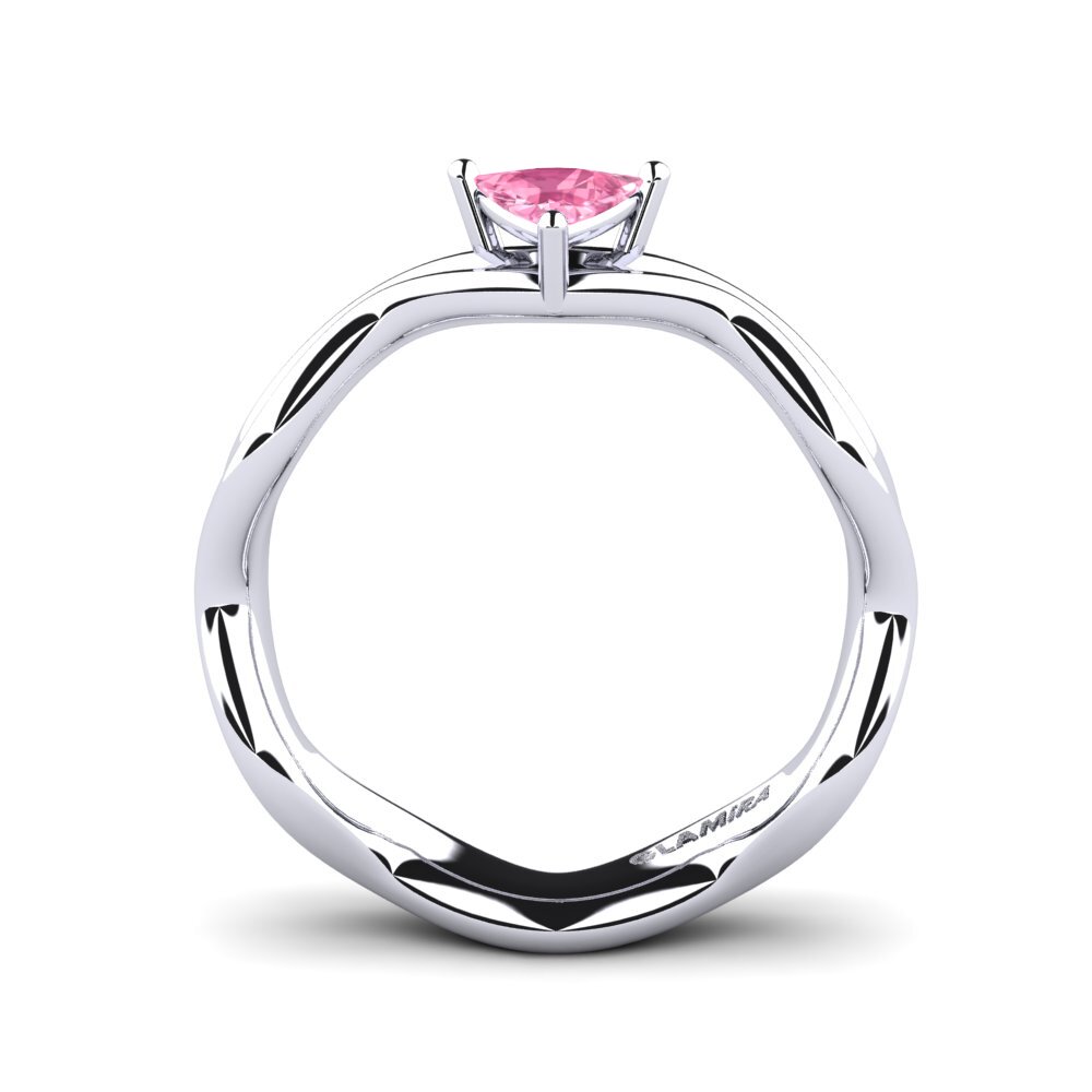 Trillion Pink Sapphire Engagement Ring Gungtes - Trillion