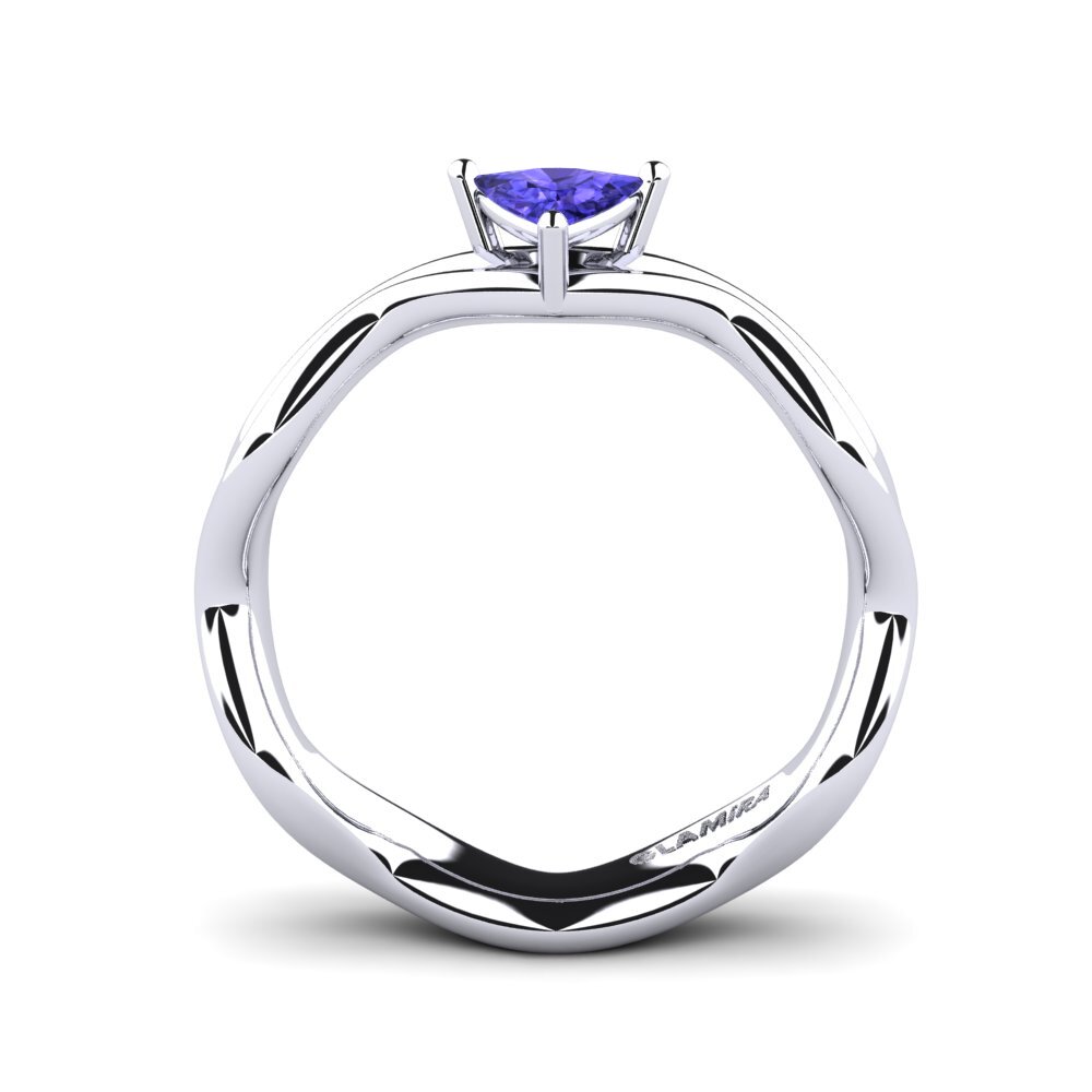 Trillion Tanzanite Engagement Ring Gungtes - Trillion