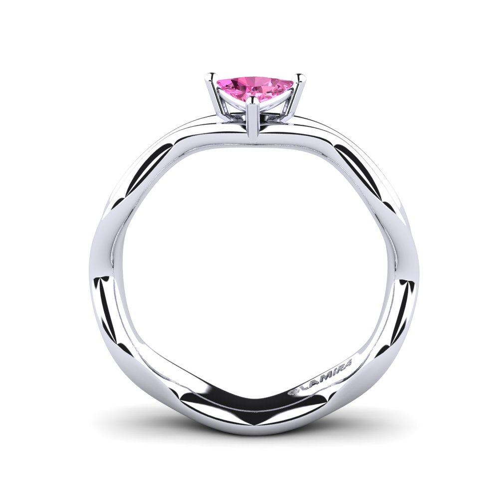 Trillion Pink Topaz Engagement Ring Gungtes - Trillion