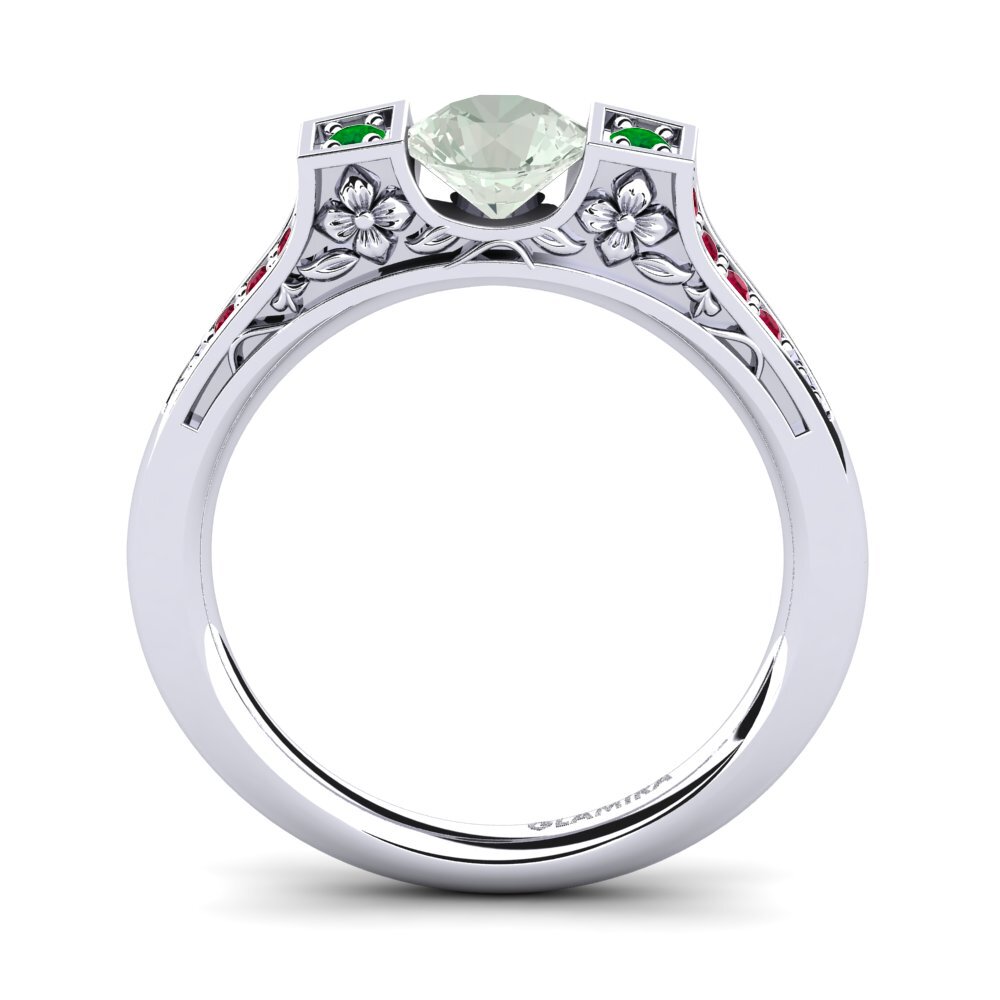 Green Amethyst Engagement Ring Tenby