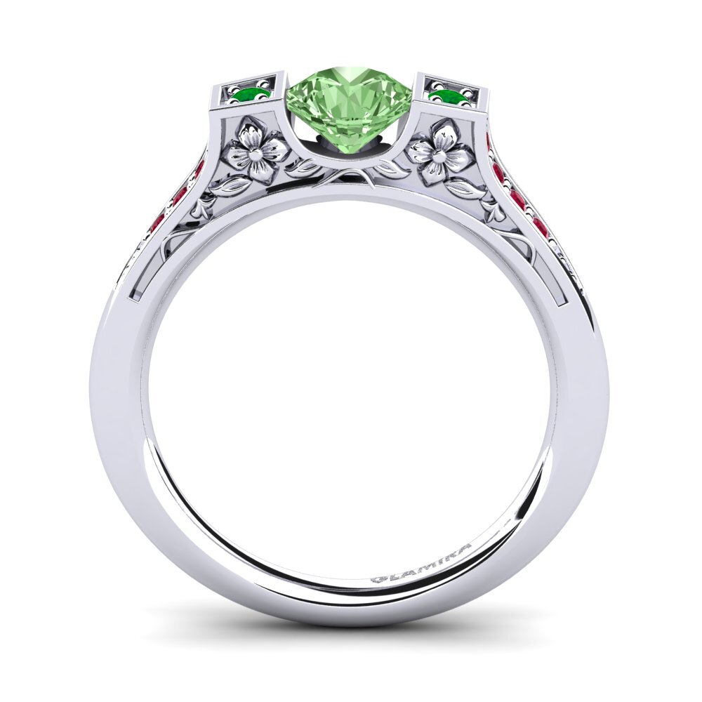 Green Diamond Engagement Ring Tenby