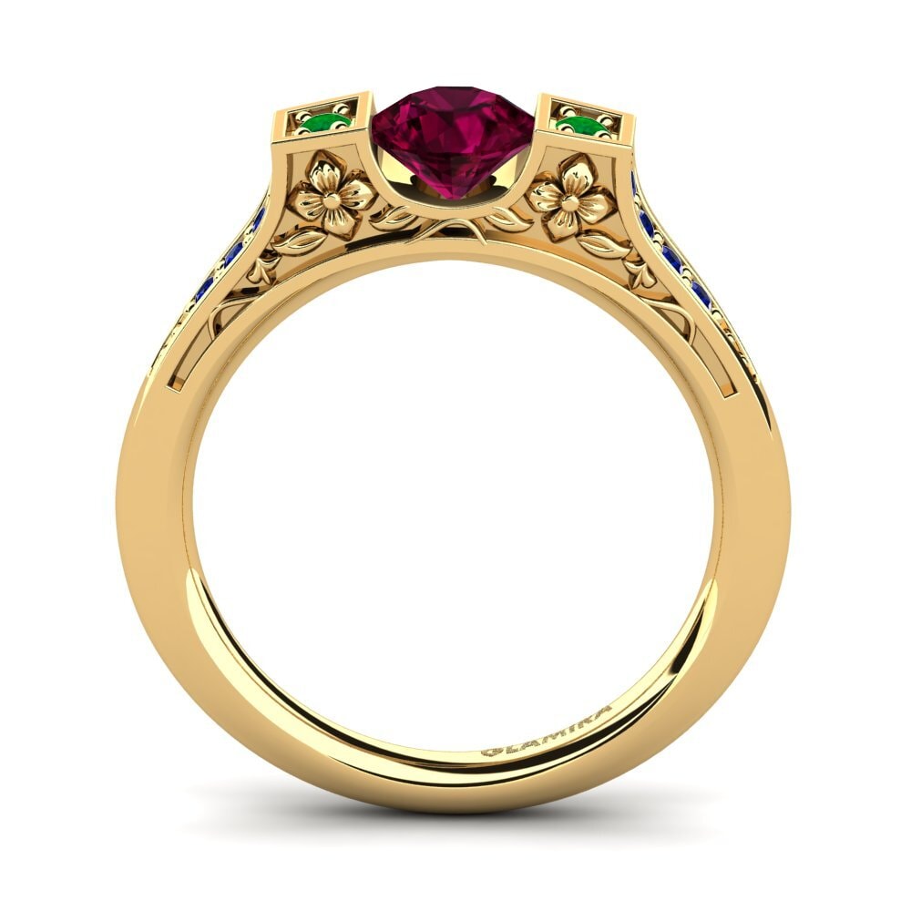 14ct Yellow Gold Rhodolite Garnet Engagement Ring Tenby