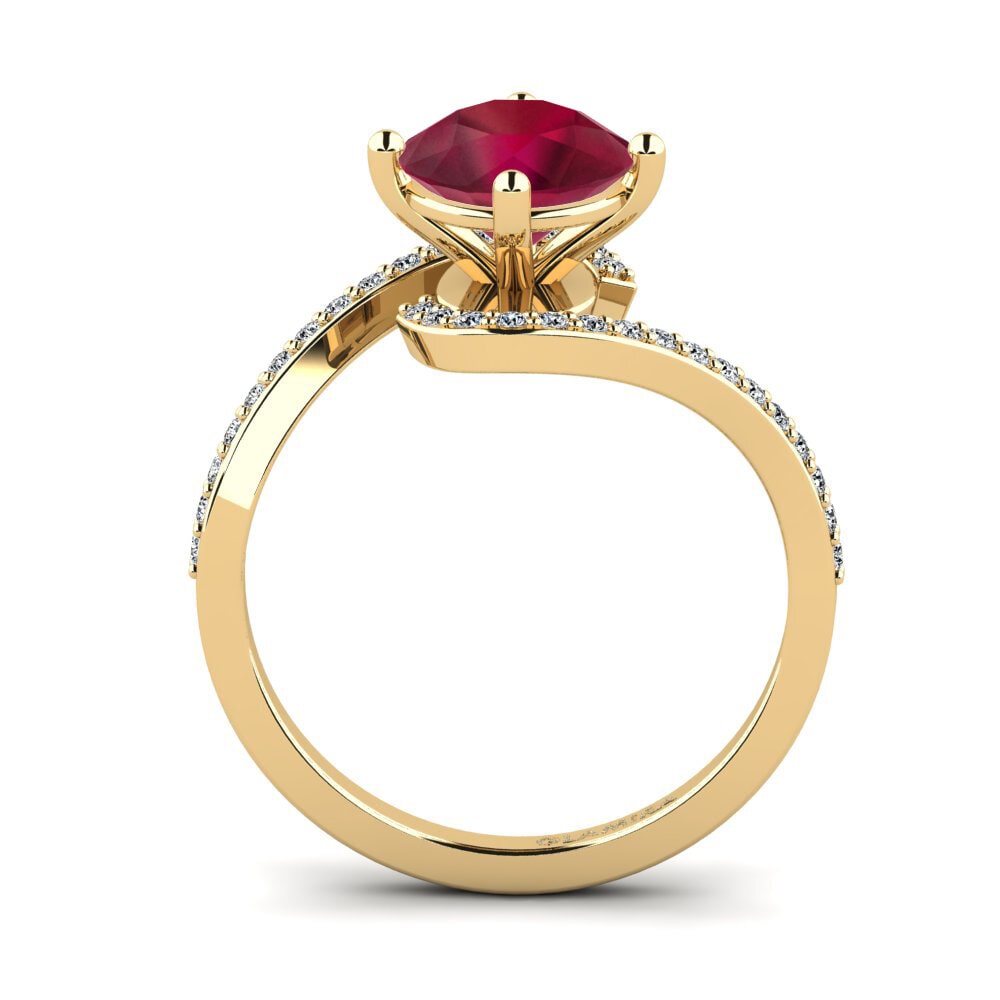 14ct Yellow Gold Ruby Women's Ring Ters
