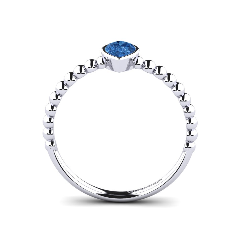 Dark Blue Zirconia Engagement Ring Testa