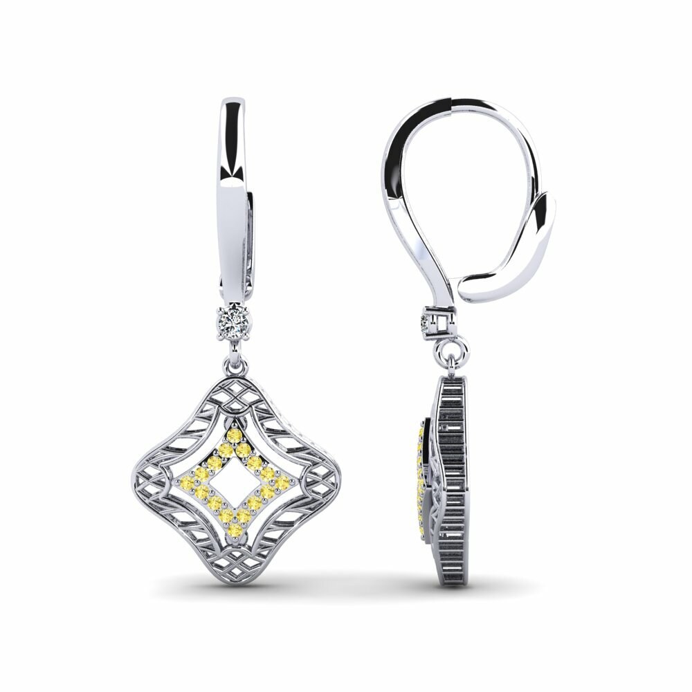 Saphir Jaune Boucle d'oreille femme Thelma
