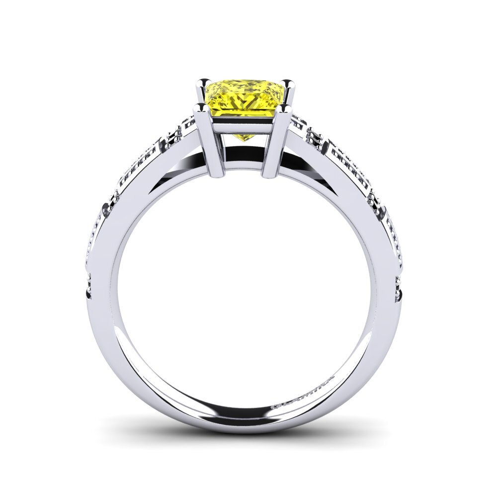 Princess Yellow Diamond Engagement Ring Thetis
