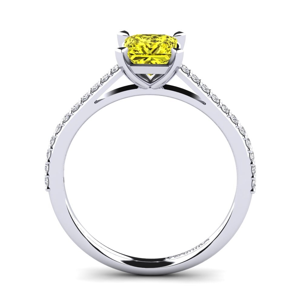 Princess Yellow Diamond Engagement Ring Thomasett