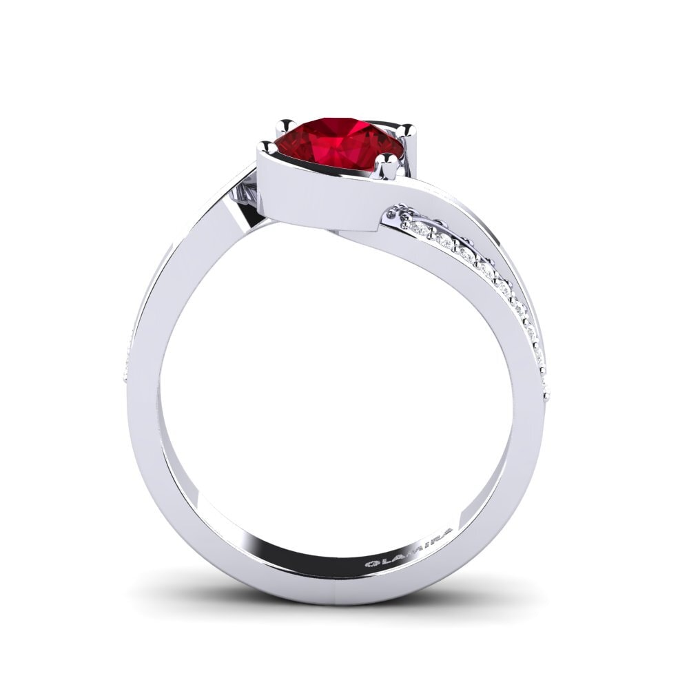 Red Zirconia Engagement Ring Tilda