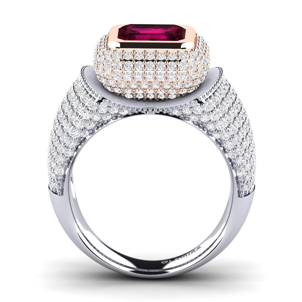 18k Oro Blanco / Rosa Anillo de compromiso Timerica