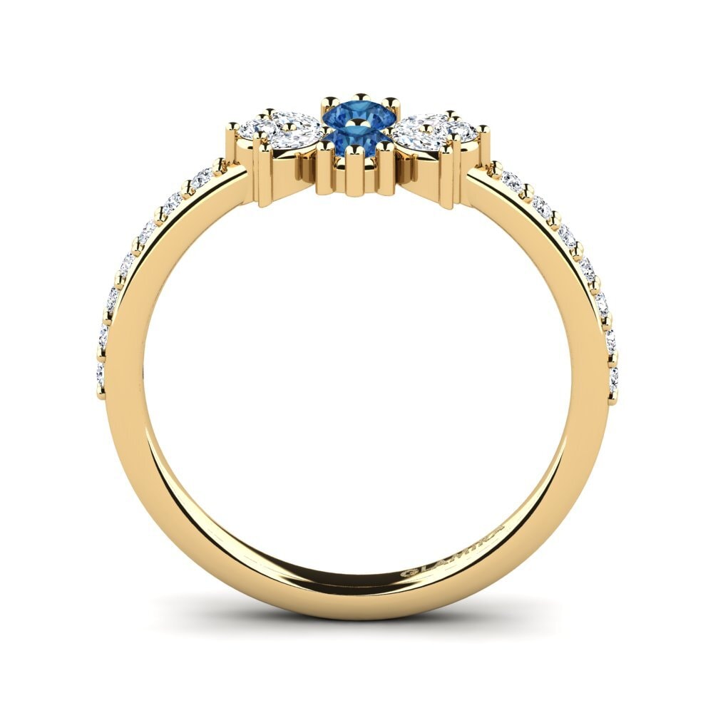 Dunkelblauer Zirkonia Stapelbarer Ring Tingea