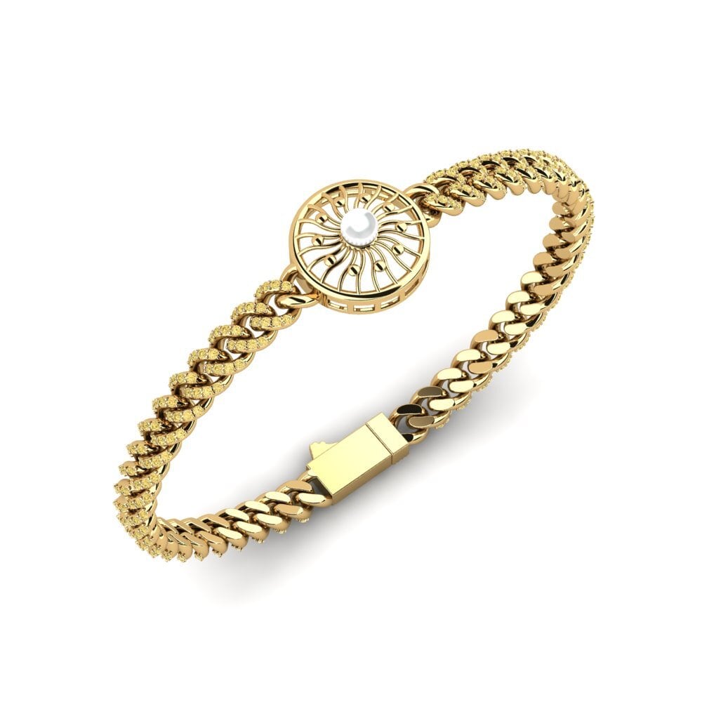 14ct Yellow Gold Yellow Diamond Women's Bracelet Tinoyuj