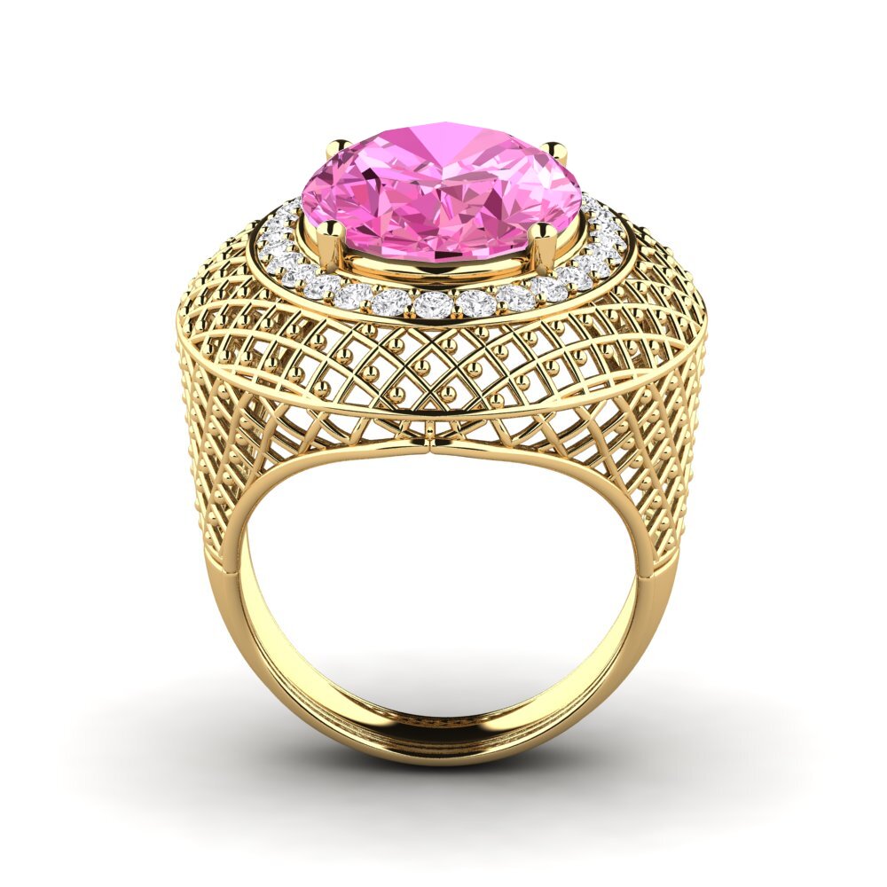 14k Oro Amarillo Anillo Tiw