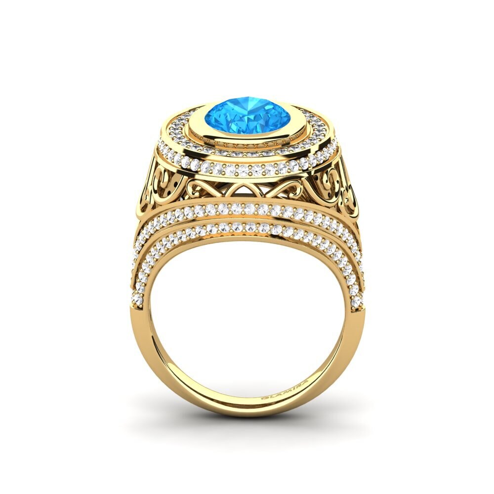 14k Oro Amarillo Anillo de compromiso Tiyelle
