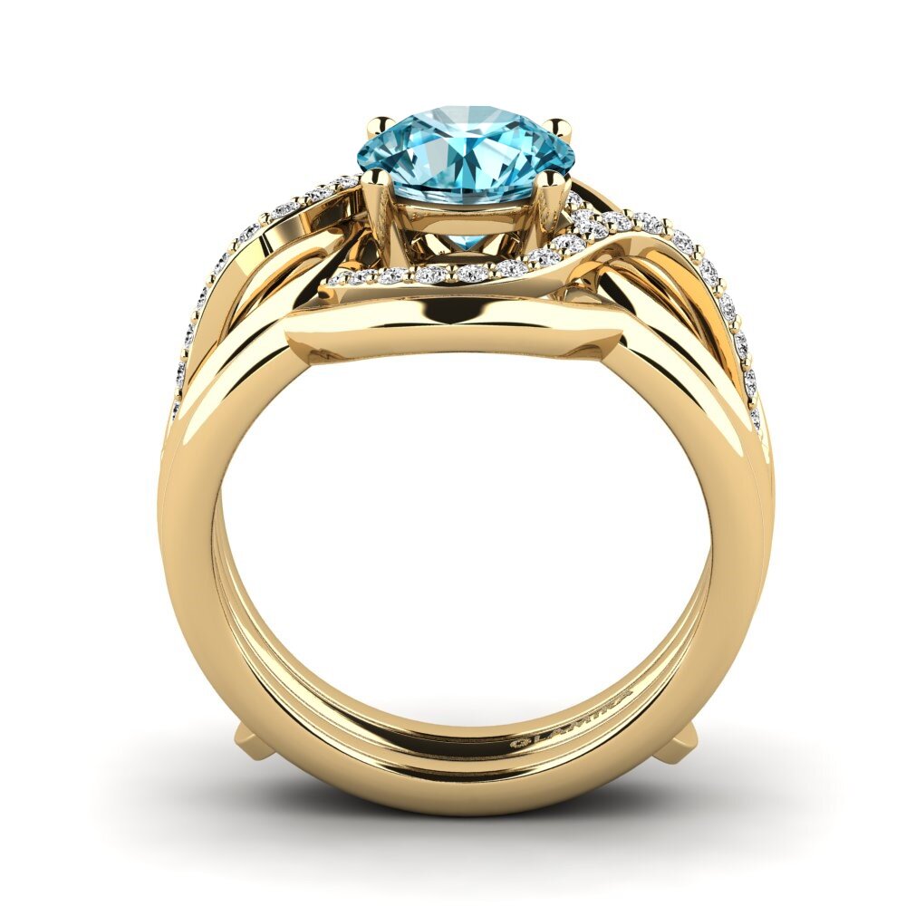Circón Azul Anillo Tododo SET