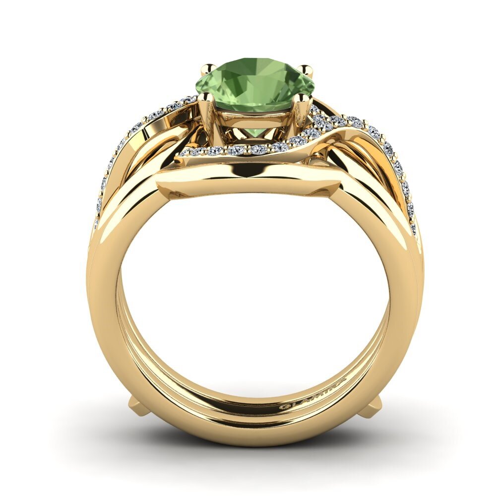 Zafiro Verde Anillo Tododo SET