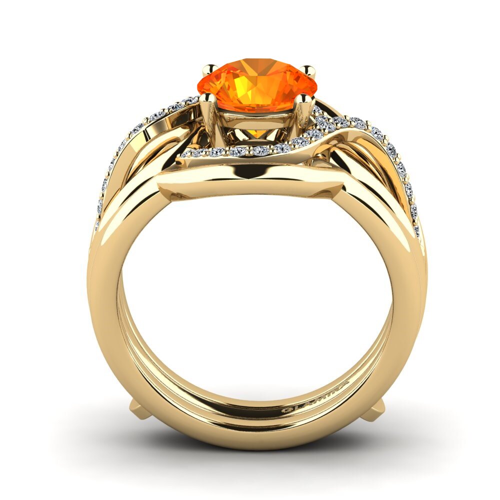 Orangefarbener Saphir Ring Tododo SET