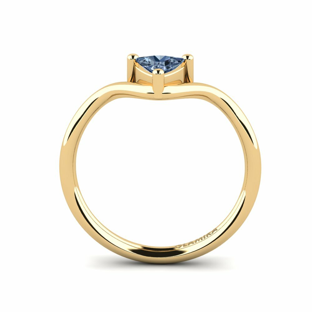 Trillion Diamant Bleu Bague de fiançailles Tollepps