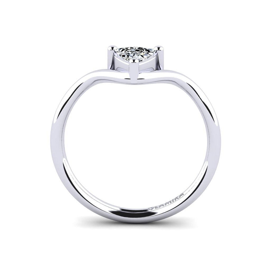 White Silver Trillion Engagement Ring Tollepps