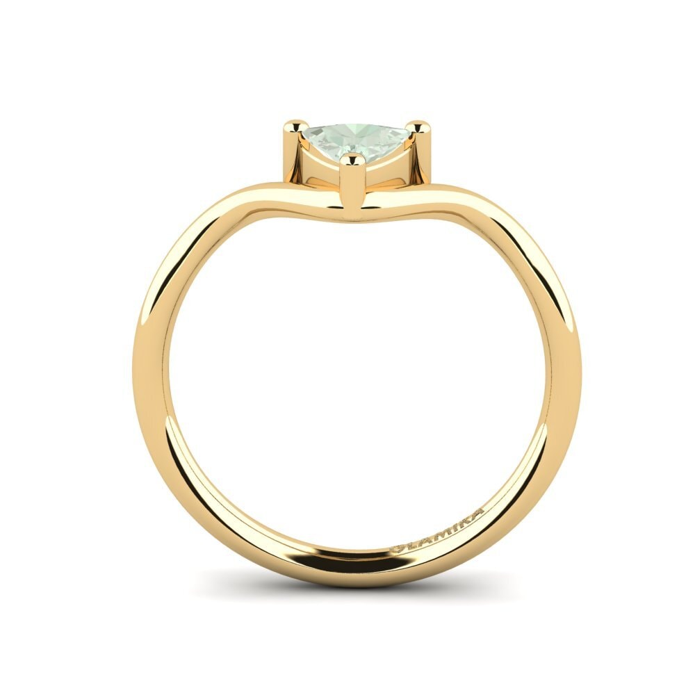 Trillion Green Amethyst Engagement Ring Tollepps