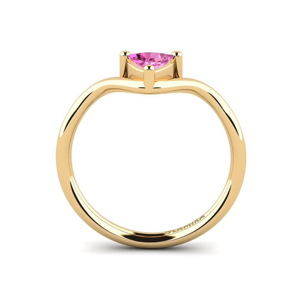 Trillion Pink Topaz Engagement Ring Tollepps