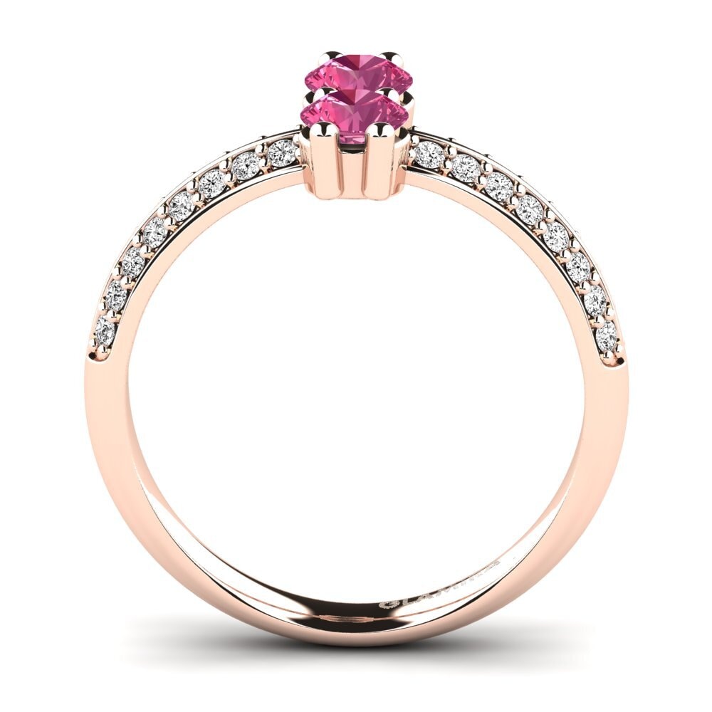 Turmalina rosa Anillo Tomsina