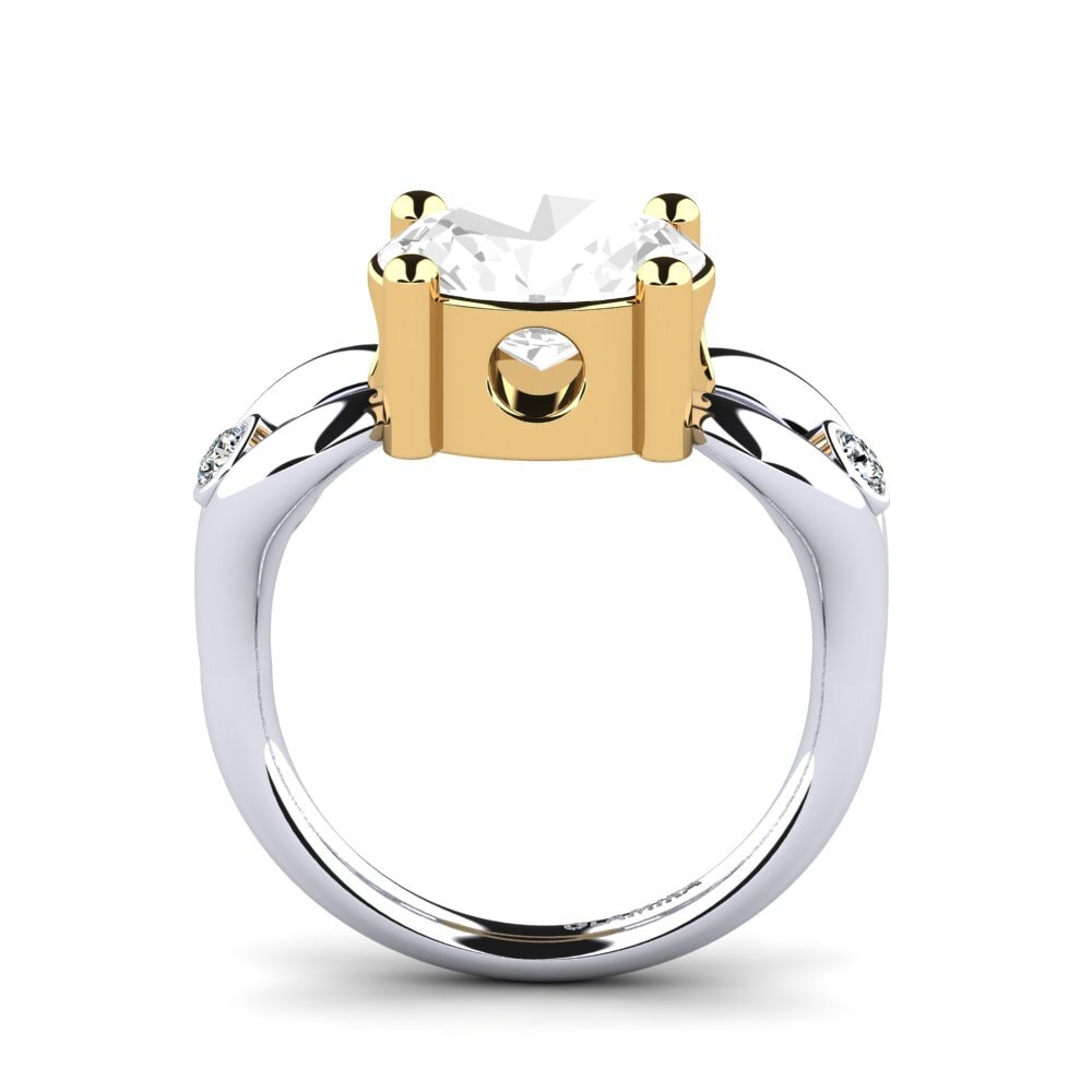 14ct White / Yellow Gold White Topaz Engagement Ring Torresy