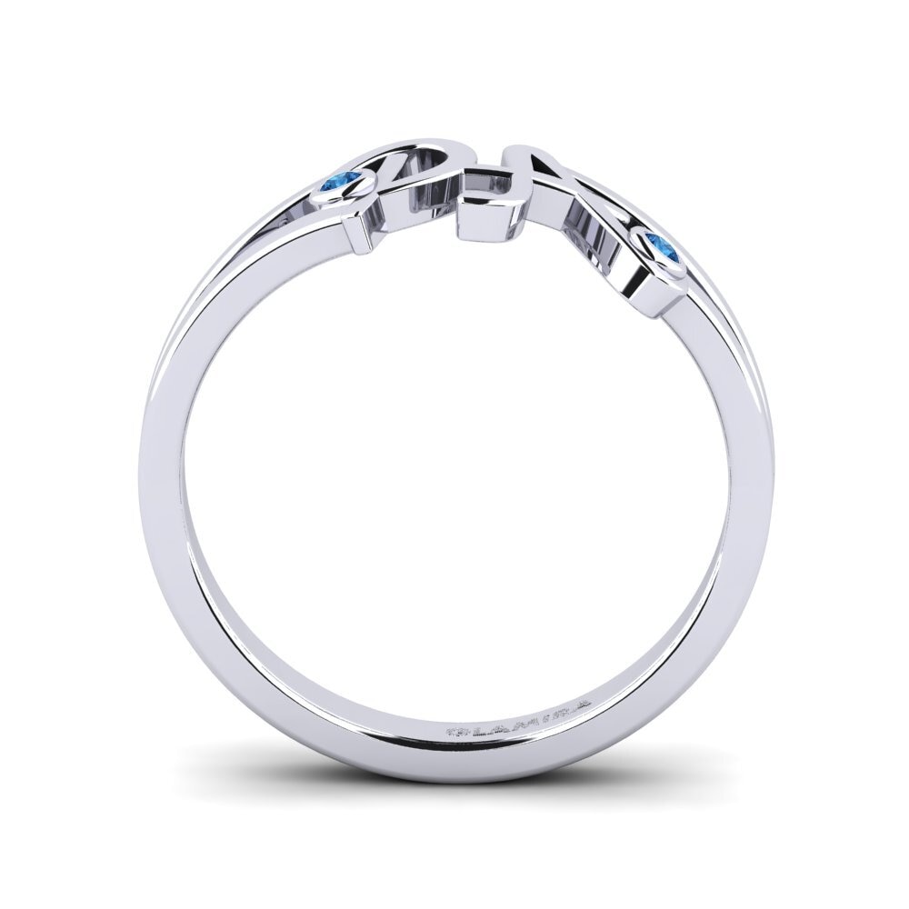 Palladium 950 Dunkelblauer Zirkonia Ringe Tova