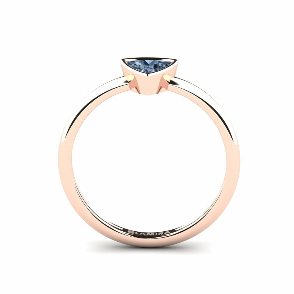 Trillion Diamant Bleu Bague de fiançailles Tranglo B
