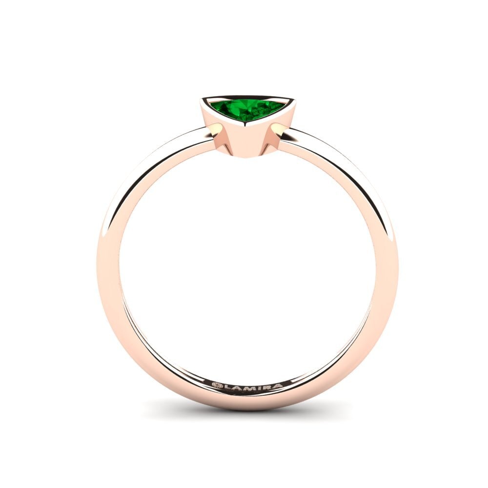 Trillion Green Zirconia Engagement Ring Tranglo B