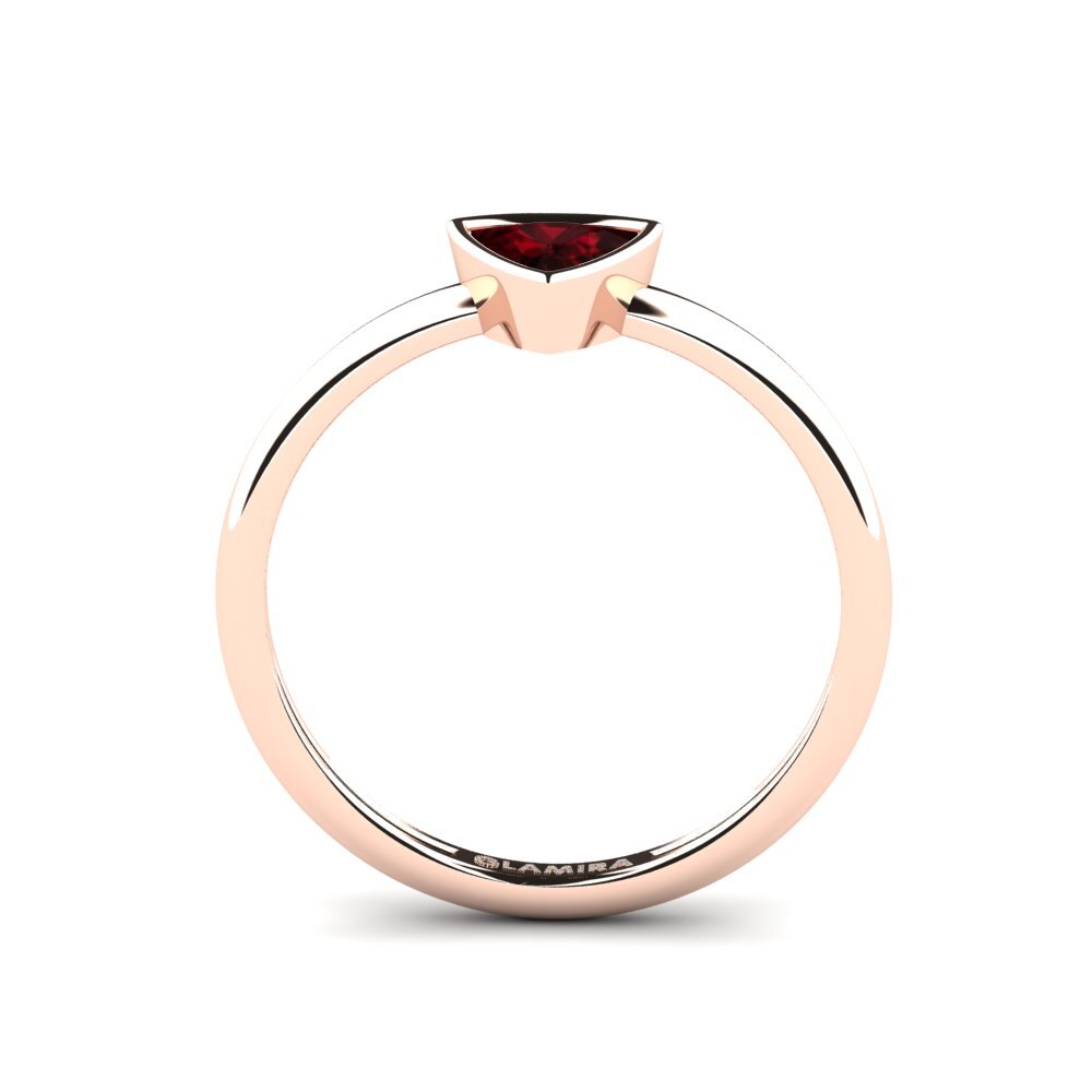 Trillion Garnet Engagement Ring Tranglo B