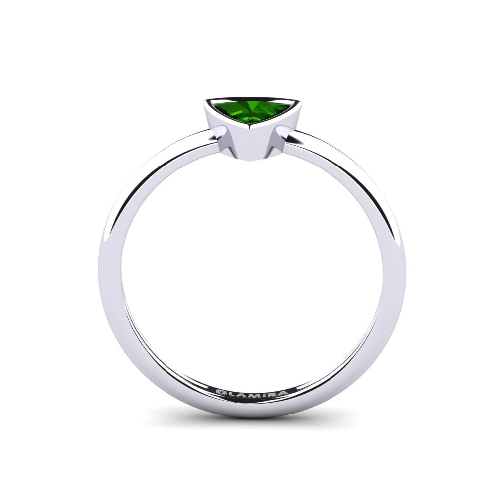 White Silver Trillion Engagement Ring Tranglo B