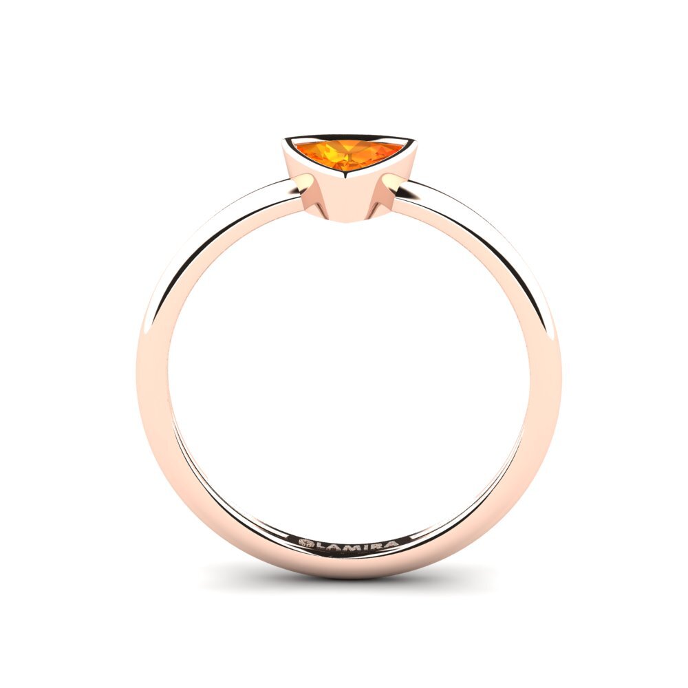 Trillion Orange Sapphire Engagement Ring Tranglo B