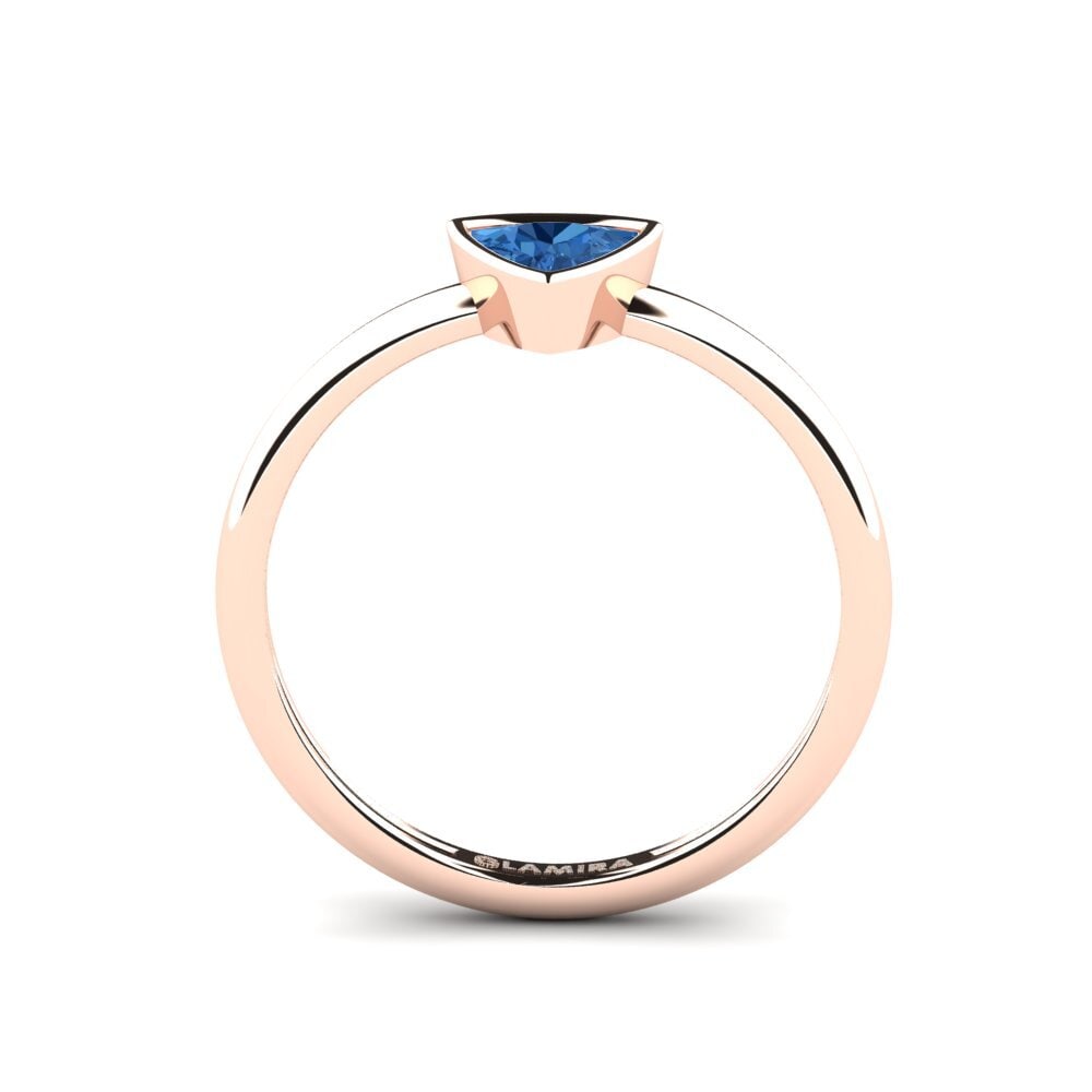 Dark Blue Zirconia Engagement Ring Tranglo B