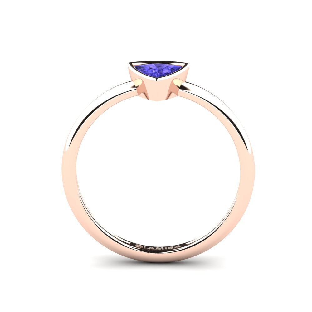 Trillion Tanzanite Engagement Ring Tranglo B