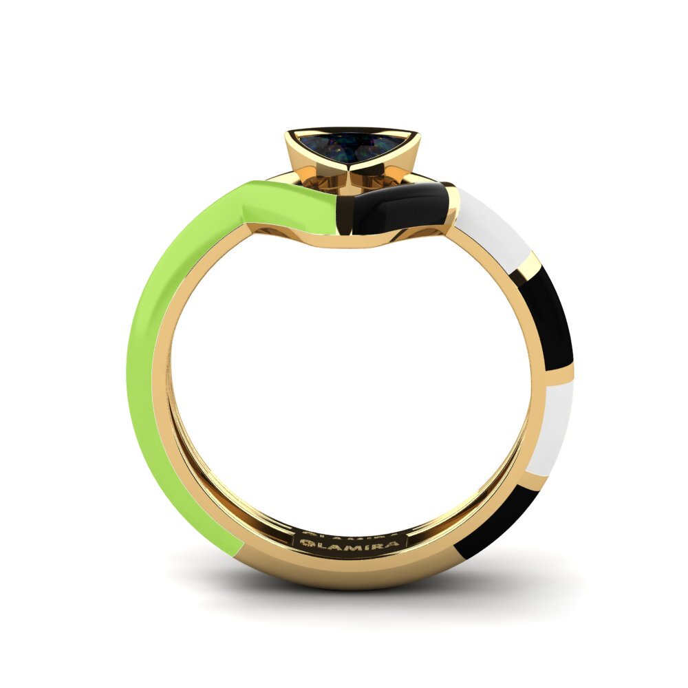 Black Opal Stackable Ring Tranglo SET
