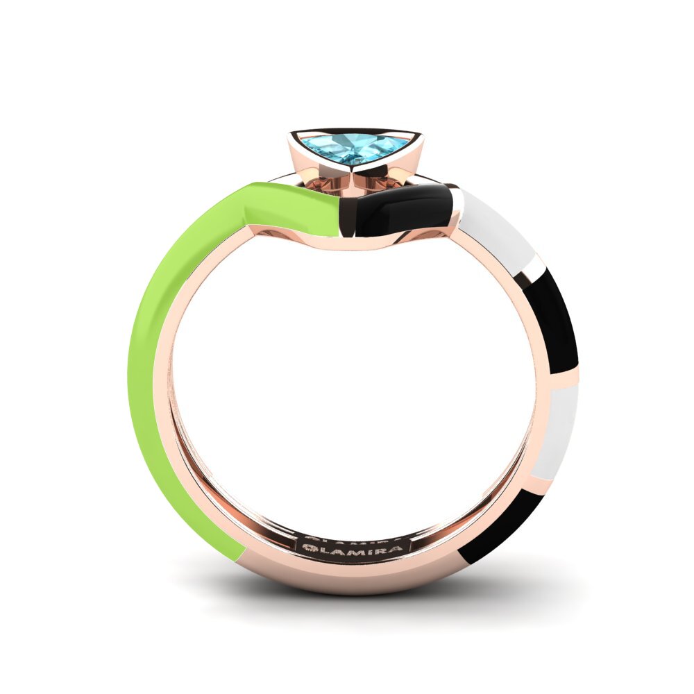Rotgold 585 Stapelbarer Ring Tranglo SET