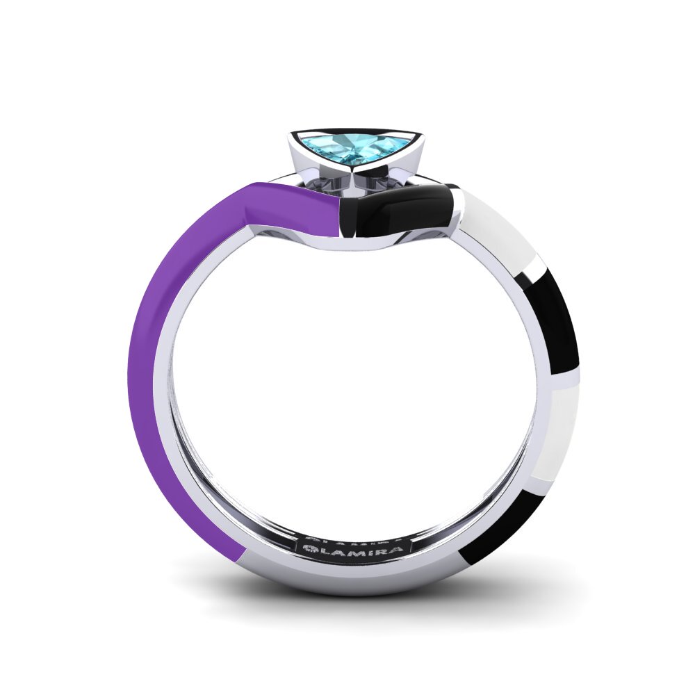 950 Palladium Stackable Ring Tranglo SET