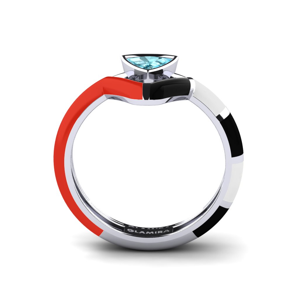950 Palladium Stackable Ring Tranglo SET