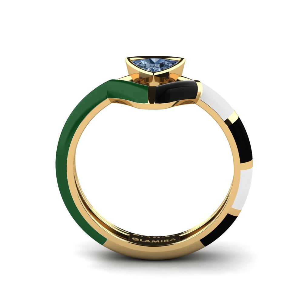 Diamante Azul Anel Empilhável Tranglo SET