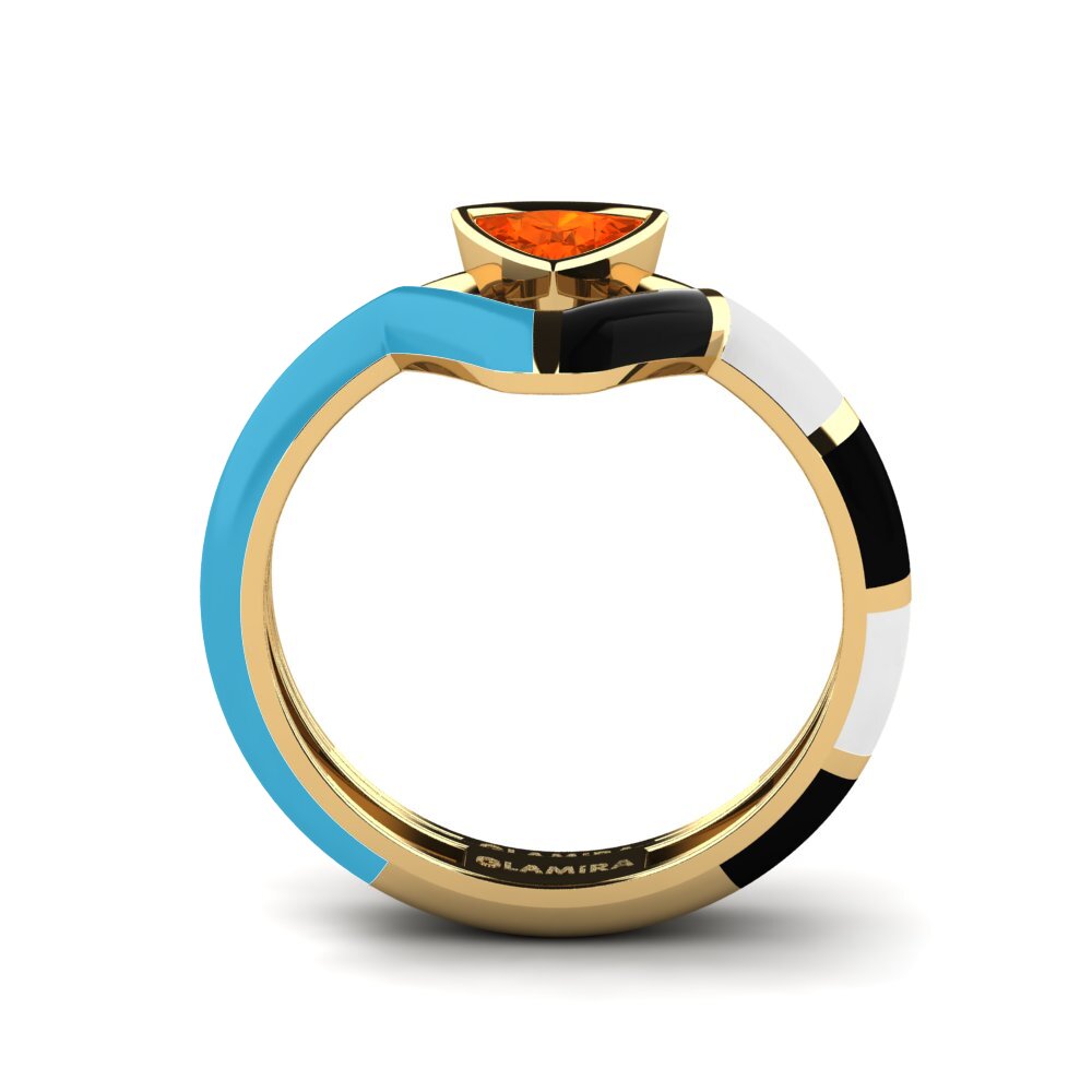 Fire Opal Stackable Ring Tranglo SET