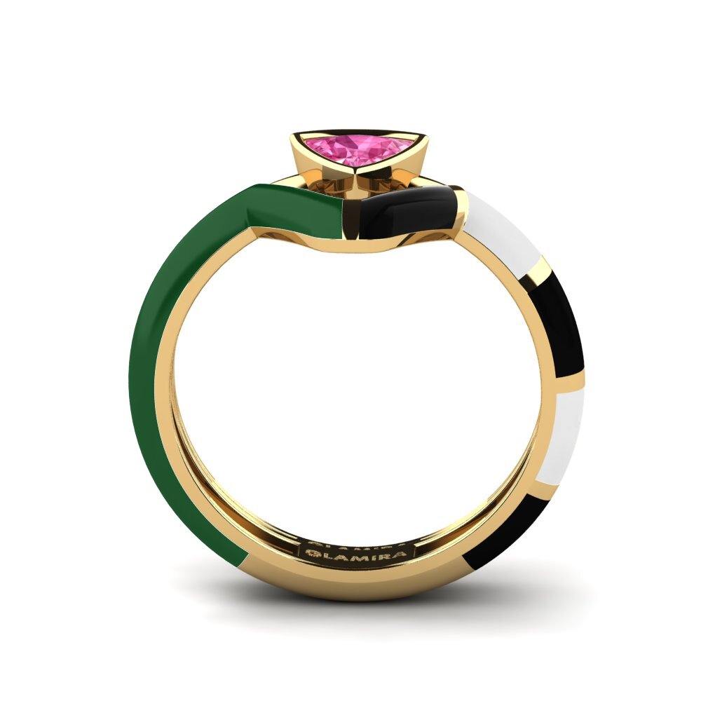 Rosa Saphir Stapelbarer Ring Tranglo SET