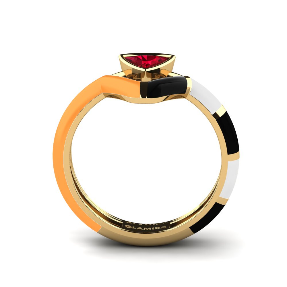 Red Zirconia Stackable Ring Tranglo SET