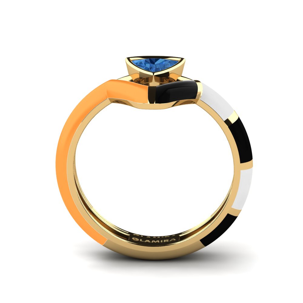 Dunkelblauer Zirkonia Stapelbarer Ring Tranglo SET