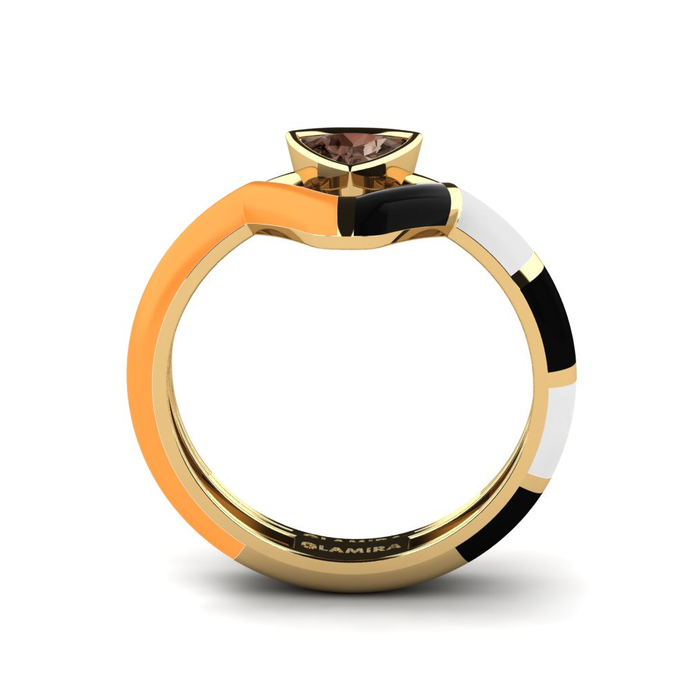 Rauchquarz Stapelbarer Ring Tranglo SET