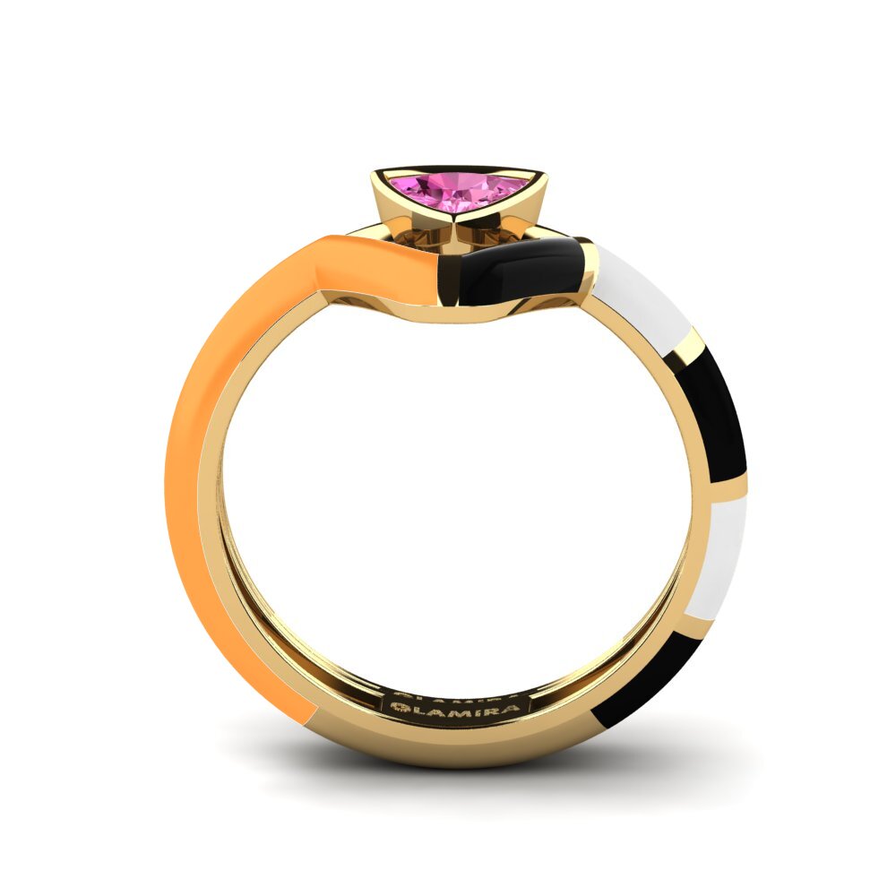 Rosa Topas Stapelbarer Ring Tranglo SET