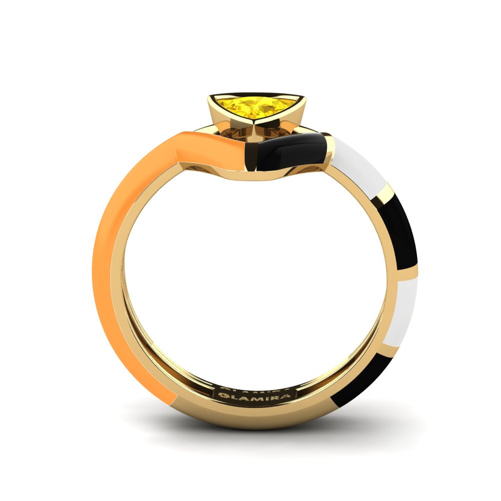 Gelber Saphir Stapelbarer Ring Tranglo SET