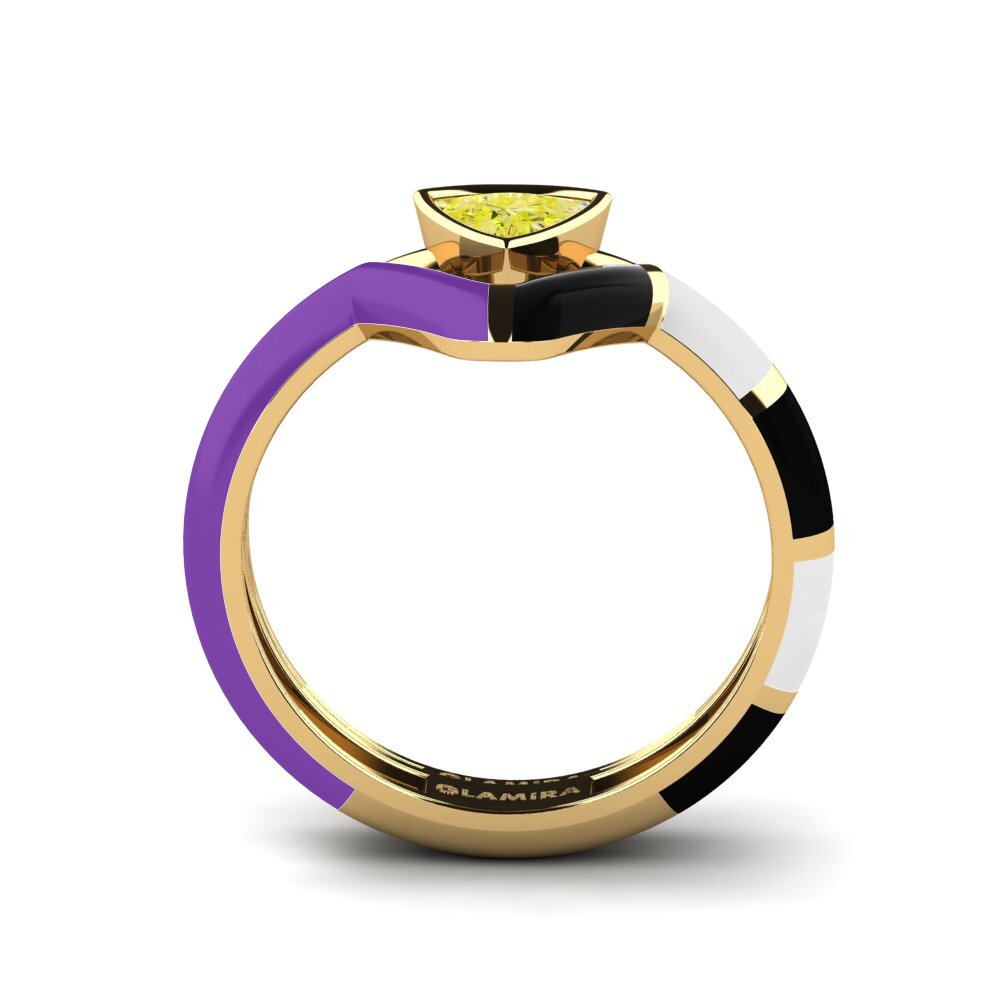 Gelber Diamant Stapelbarer Ring Tranglo SET